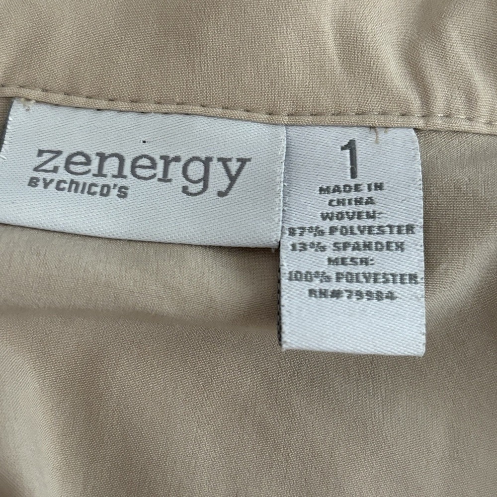 Chicos Zenergy Neema Foil Mesh Front Vest Size Small Sleeveless Utility Gorpcore - Picture 3 of 11